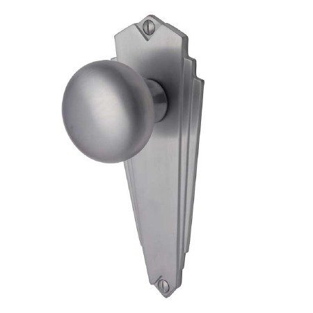 Heritage Broadway BR1810 Art Deco Door Knobs Satin Chrome