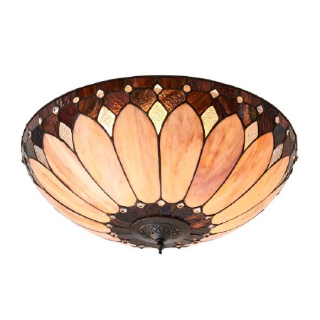 Interiors 1900 Brooklyn Tiffany Flush Ceiling Light