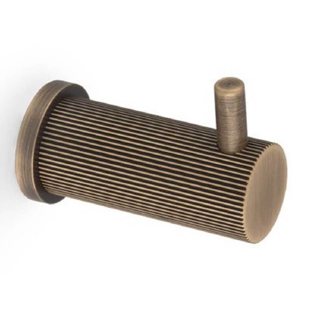 Brunel Reeded Robe Hook Antique Brass