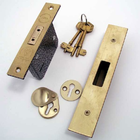 Broughtons 5 Lever BS Mortice Deadlock 63mm(2.5") Polished Brass Unlacquered