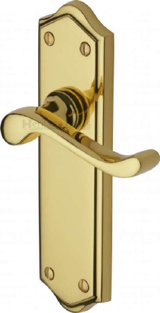 Heritage Buckingham Latch Door Handles W4210 Polished Brass Lacquered