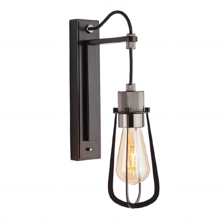 Buckland Wall Light Black Chrome & Matt Black