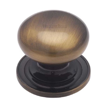 Heritage Round Cabinet Knob C2240 32 Antique Brass