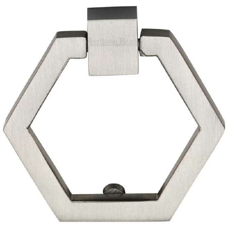 Heritage Hexagon Cabinet Drop Pull C6334 Satin Nickel
