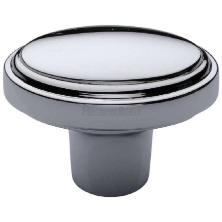 Heritage Stepped Oval Cabinet Knob C3975 Polished Chrome