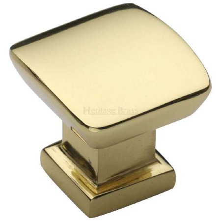 Heritage Plinth Cabinet Knob C4382 25mm Polished Brass