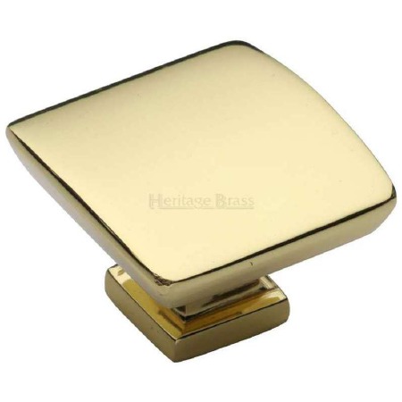 Heritage Plinth Cabinet Knob C4382 35mm Polished Brass