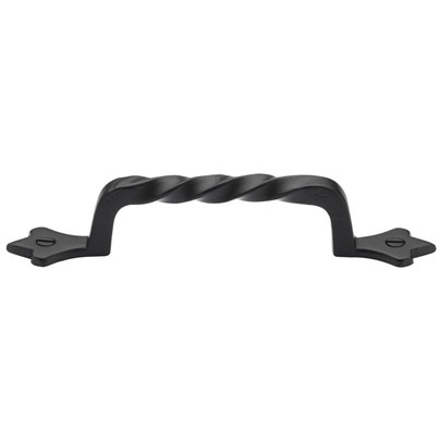 Heritage Twist Cabinet Pull FB370 143mm Black Iron Rustic