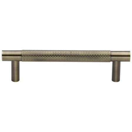 Heritage Knurled Cabinet Pull V4461 96mm Antique Brass