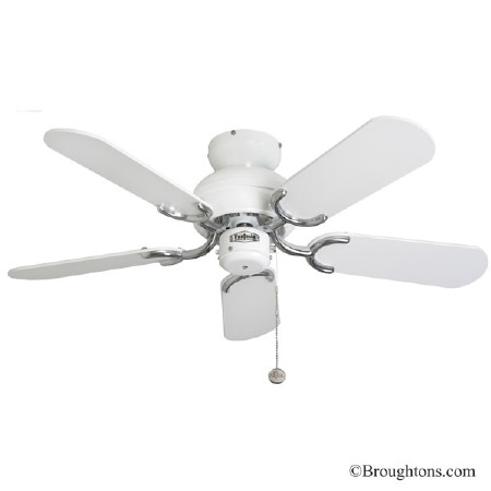 Fantasia Capri 36" Ceiling Fan White & Stainless Steel