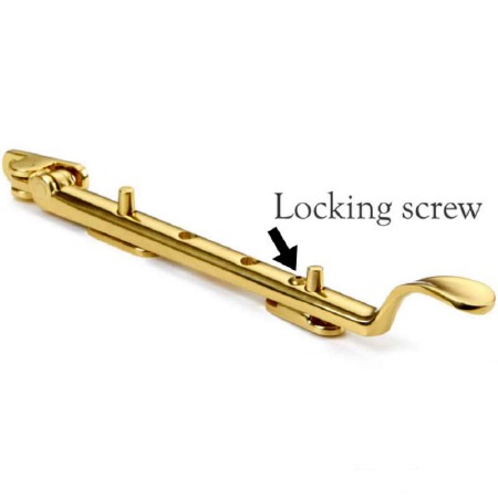 Spoon EndL Lockable Stay 12" Polished Brass Unlacquered