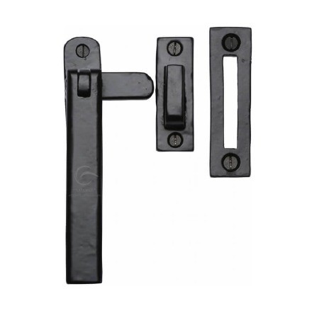 Heritage Casement Fastener FB684 Weather Stripped Window Black Iron Rustic