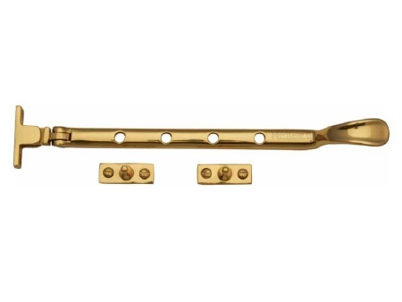 Heritage Casement Stay 10"  V990 Polished Brass
