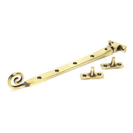 From The Anvil Cast Monkeytail Window Stay Aged Brass 10"