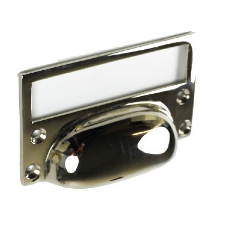 Drawer Pull & Card Frame Polished Nickel