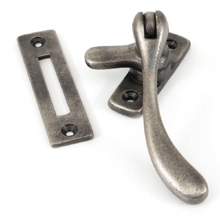 From The Anvil Cast Peardrop Window Handle Antique Pewter