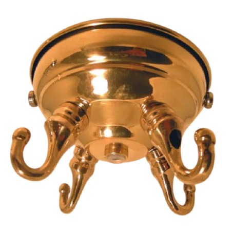 4 Hook Ceiling Hook Plate Brass