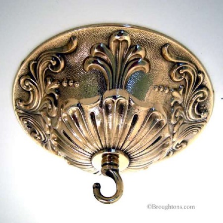 Ceiling Hook Plate 8" Decorative Polished Brass