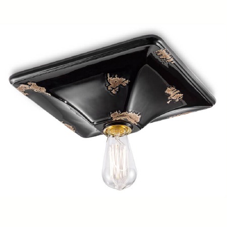 Ferroluce Ceiling Light C136 Vintage Nero