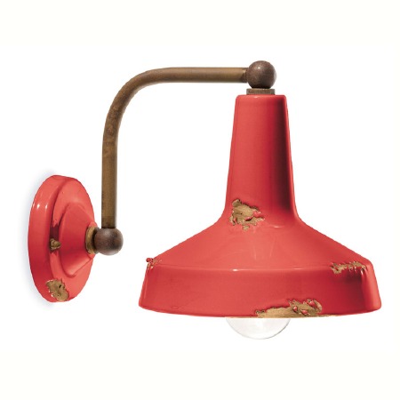 Ferroluce Wall Bracket Light C1420 Vintage Rosso