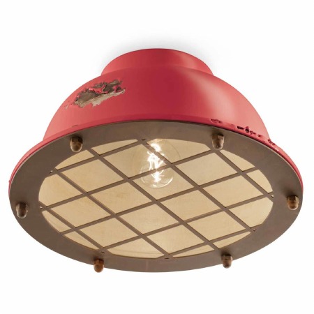 Ferroluce Flush Ceiling Light C1760 Vintage Rosso