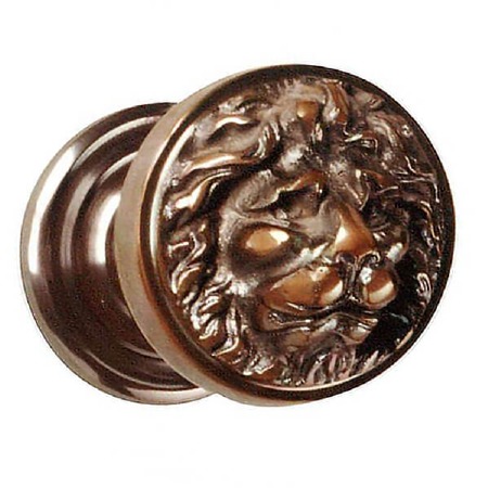 Croft Lions Head Centre Door Knob Real Bronze Metal Antique
