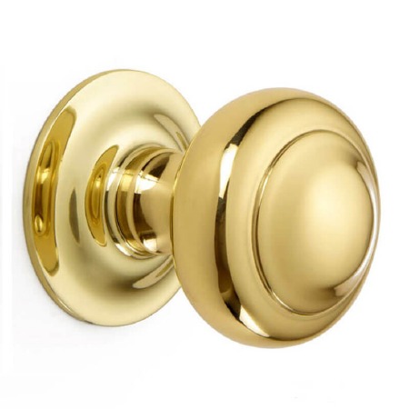 Croft Centre Door Knob 6344 Polished Brass Unlacquered
