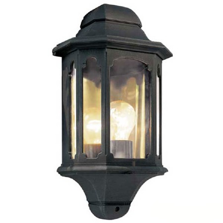 Elstead Chapel 5 Sided Flush Outdoor Wall Light Lantern Black