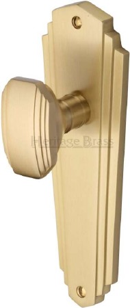 Heritage Charlston Door Knobs Lever Latch CHA1910 Satin Brass
