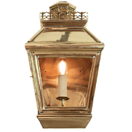 Chateau Flush Outdoor Wall Light Lantern Polished Brass