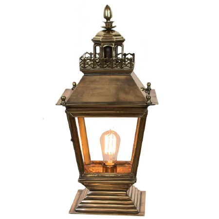 Chateau Pedestal Lantern Renovated Brass