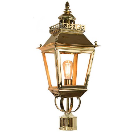 Chateau Lamp Post Head for 2" dia. Polished Brass