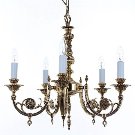 Chelsea 5 Arm Chandelier Polished Brass