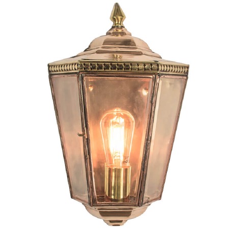 Chelsea Flush Outdoor Wall Light Lantern Polished Brass