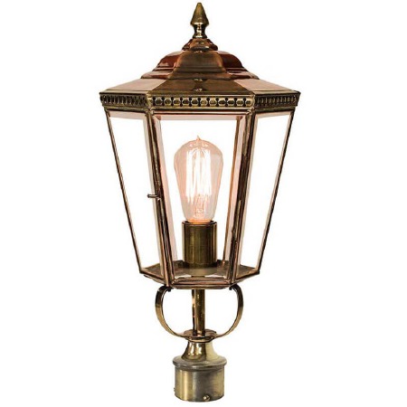 Chelsea Lamp Post Head to suit 2" dia. Renovated Brass
