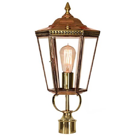 Chelsea Lamp Post Head to suit 2" dia. Polished Brass