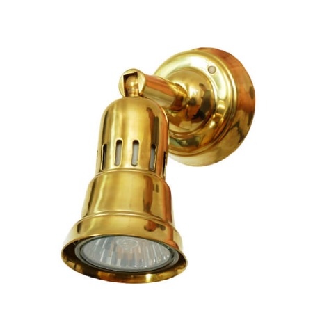 Broughtons Cherry Single Spot Light Polished Brass Unlacquered