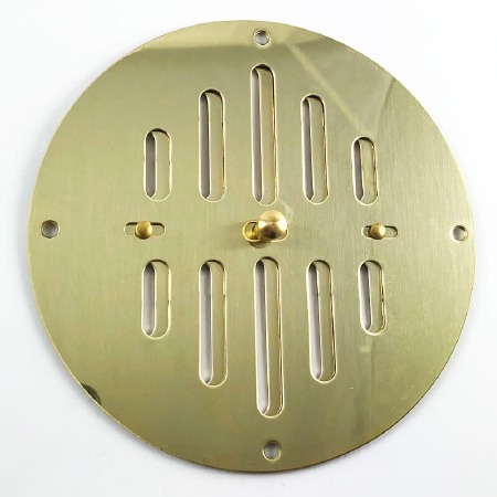 Hit & Miss Circular Air Vent Cover 6" Polished Brass Unlacquered