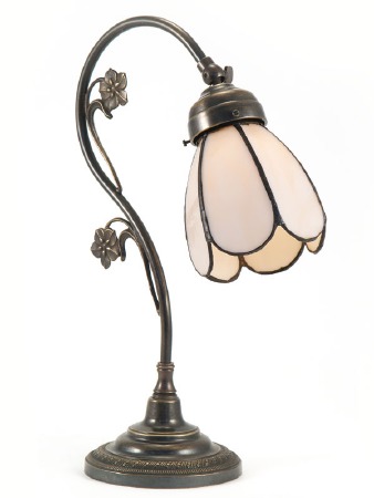 Swan Art Nouveau Flower Desk or Table Lamp - Broughtons Lighting