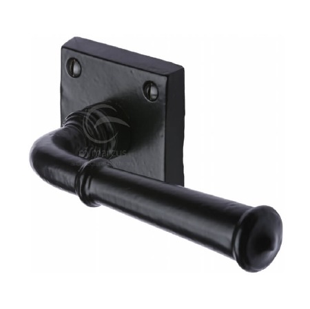 Heritage Claverley Door Handle FB1933 Black Iron Rustic