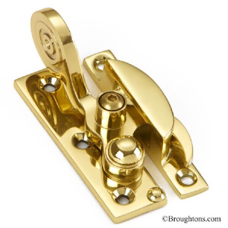 Claw Fastener Locking Polished Brass Unlacquered