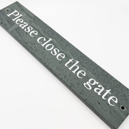 Cumbrian Slate Sign Please close the gate