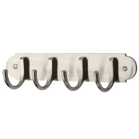 Heritage Coat Hooks on Plate V1079 Satin Nickel