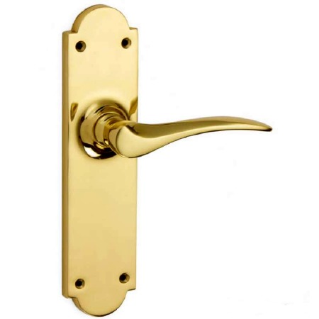Coventry Door Latch Handles Polished Brass Unlacquered