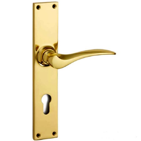 Coventry Multipoint Door Lock Handles Polished Brass Unlacq