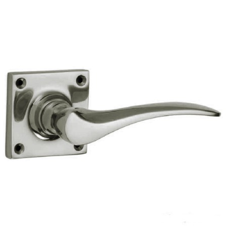Coventry Square Rose Door Handles Polished Nickel