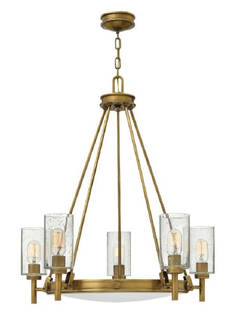 Hinkley Collier 5 Light Pendant Heritage Brass