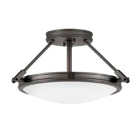 Hinkley Collier Semi Flush Ceiling Light Small Black Oxide