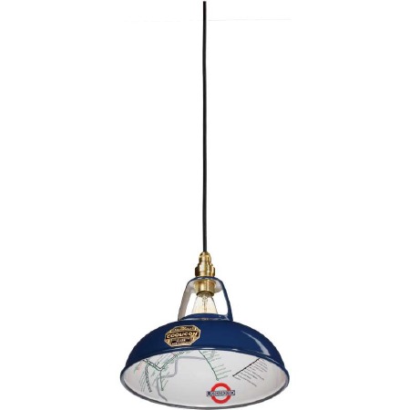 Coolicon Original 1933 Design Light Shade 23cm Blue with Map Inside