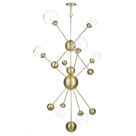David Hunt Cosmos 8 Light Pendant Tall Brass